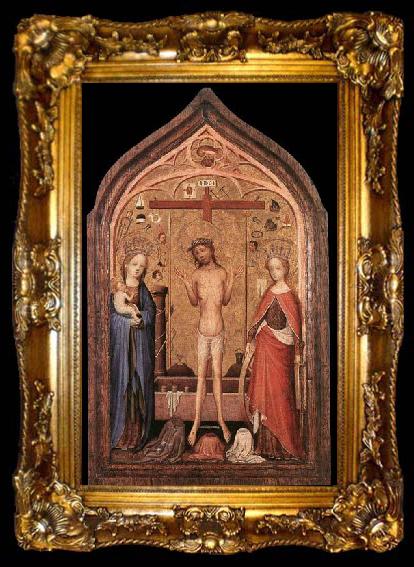 framed  MASTER of Saint Veronica The Man of Sorrow with the Virgin and St Catherine, ta009-2